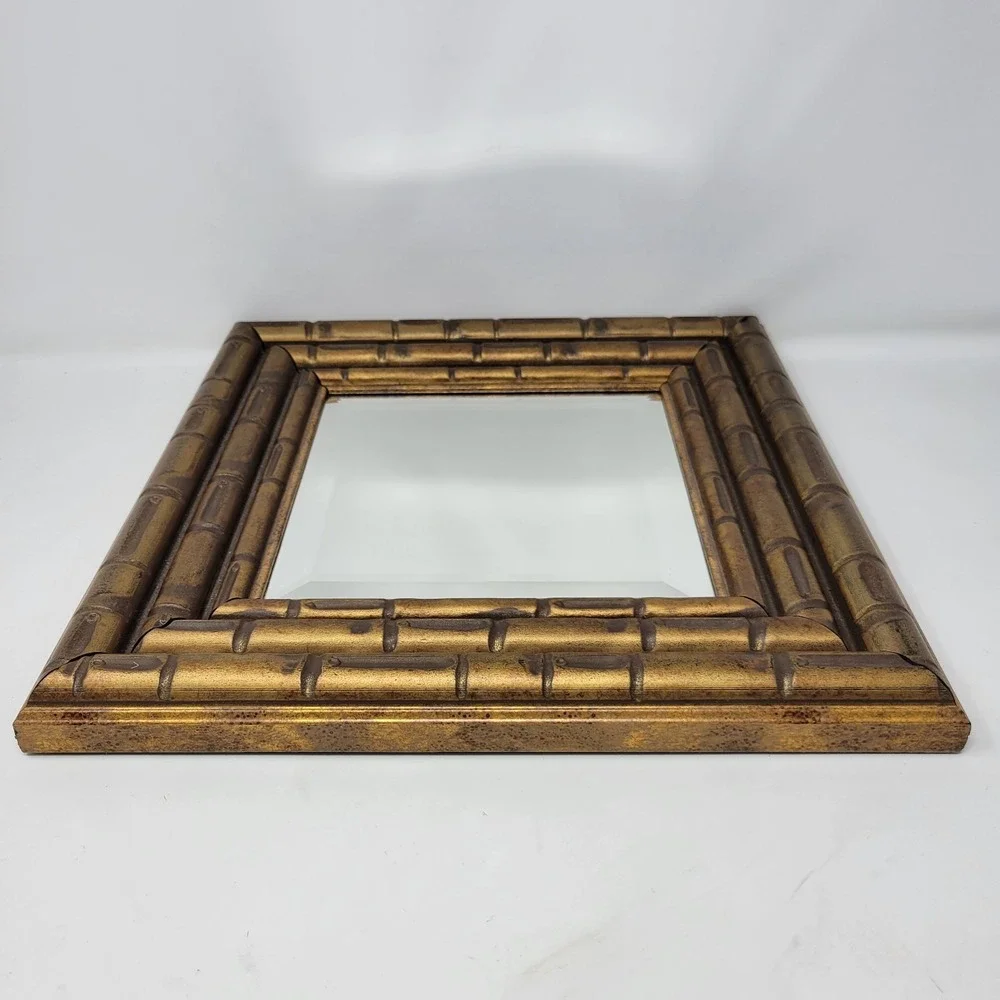 Faux Bamboo Square Accent Mirror 13.5